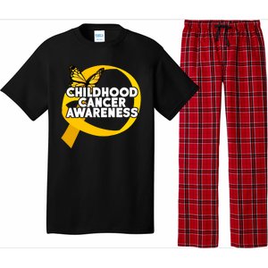 Childhood Cancer Awareness Butterfly Ribbon Pajama Set