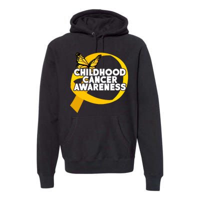 Childhood Cancer Awareness Butterfly Ribbon Premium Hoodie