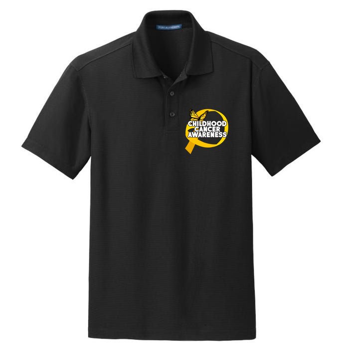 Childhood Cancer Awareness Butterfly Ribbon Dry Zone Grid Polo