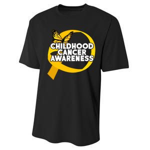 Childhood Cancer Awareness Butterfly Ribbon Performance Sprint T-Shirt