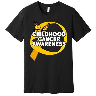 Childhood Cancer Awareness Butterfly Ribbon Premium T-Shirt