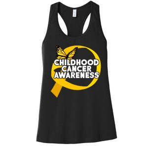 Childhood Cancer Awareness Butterfly Ribbon Women's Racerback Tank