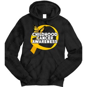 Childhood Cancer Awareness Butterfly Ribbon Tie Dye Hoodie