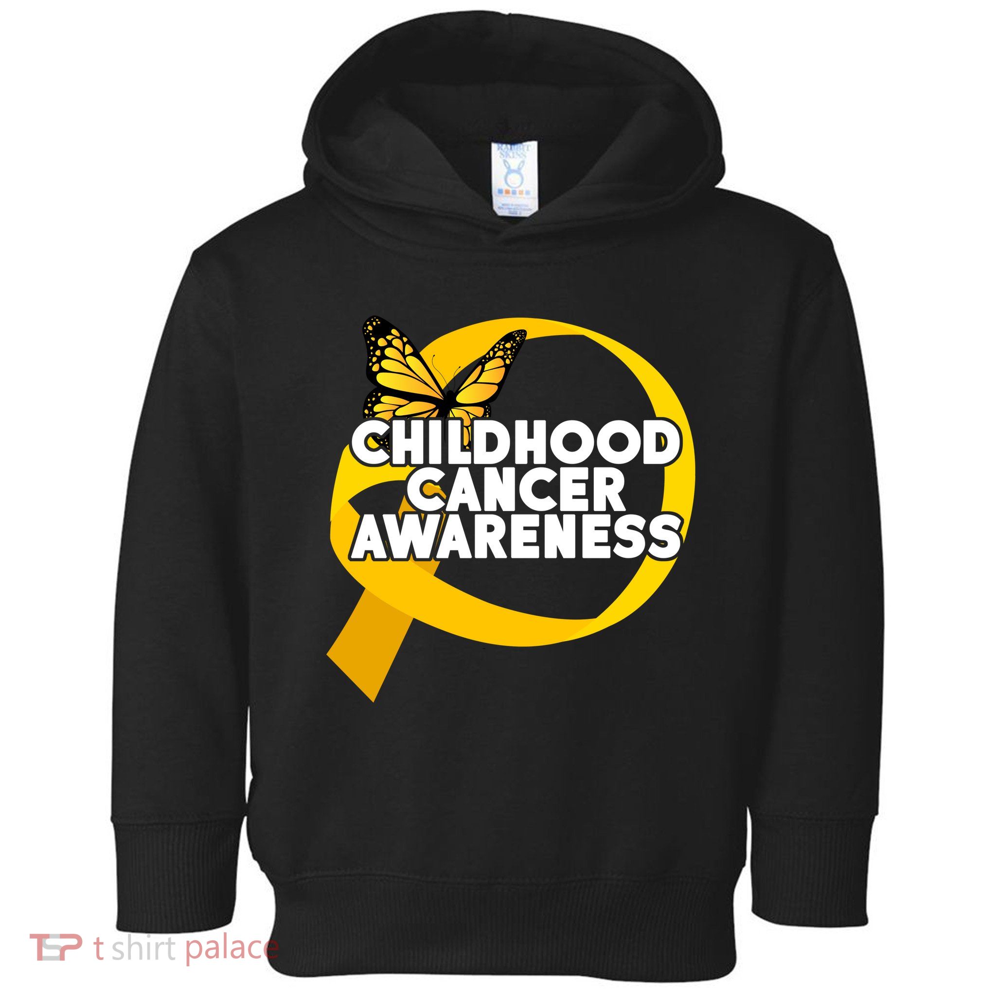 Childhood Cancer Awareness Butterfly Ribbon Toddler Hoodie