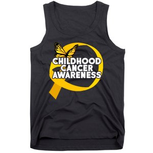 Childhood Cancer Awareness Butterfly Ribbon Tank Top