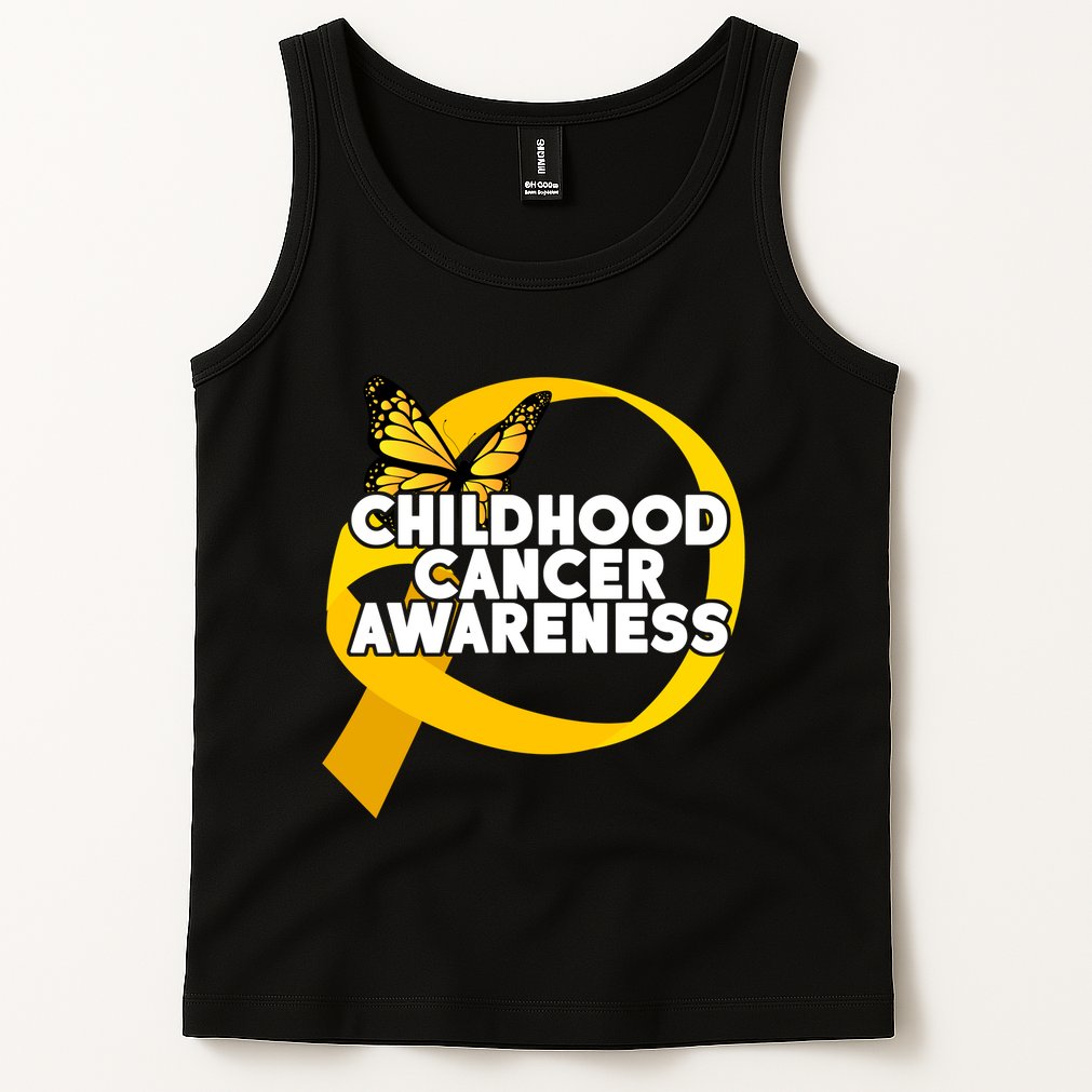 Childhood Cancer Awareness Butterfly Ribbon Tank Top