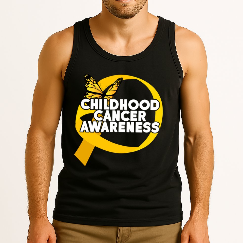 Childhood Cancer Awareness Butterfly Ribbon Tank Top