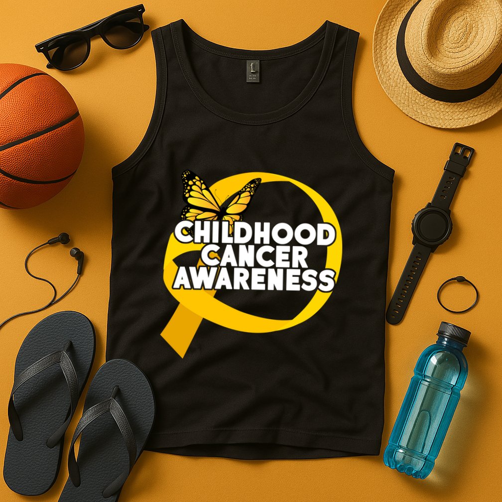 Childhood Cancer Awareness Butterfly Ribbon Tank Top