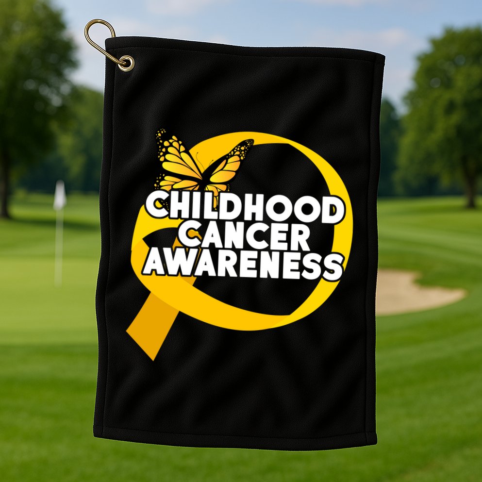 Childhood Cancer Awareness Butterfly Ribbon Golf Towel