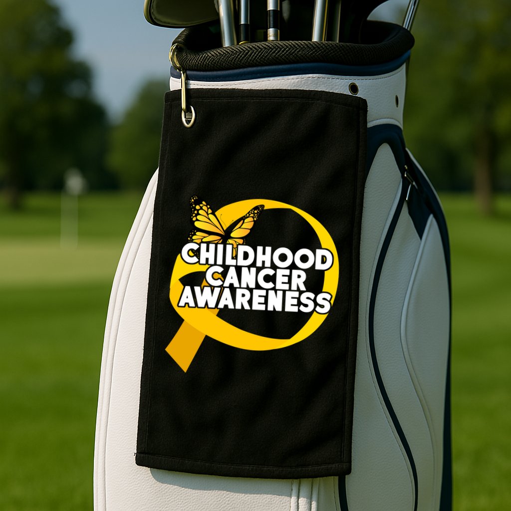 Childhood Cancer Awareness Butterfly Ribbon Golf Towel