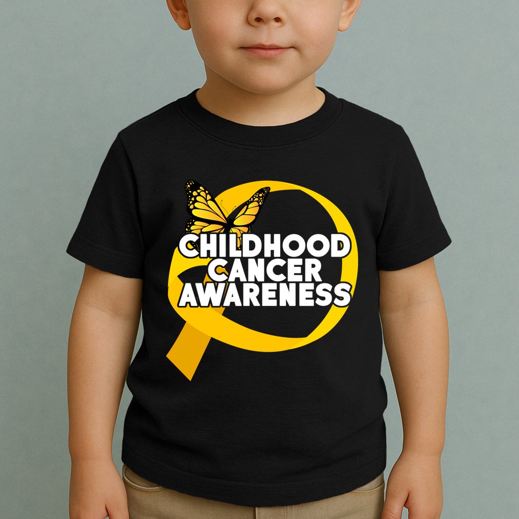 Childhood Cancer Awareness Butterfly Ribbon Toddler T-Shirt