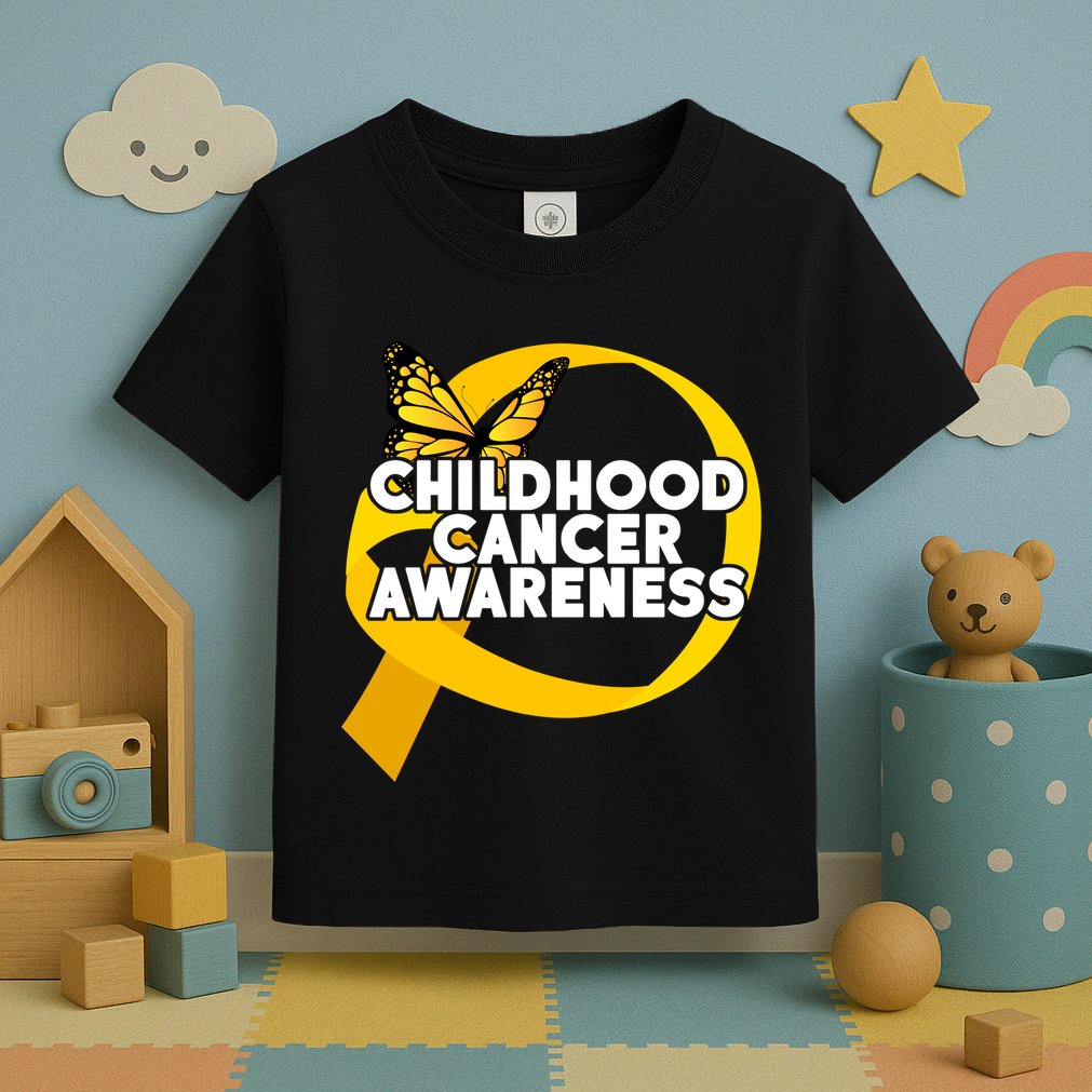 Childhood Cancer Awareness Butterfly Ribbon Toddler T-Shirt