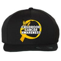 Childhood Cancer Awareness Butterfly Ribbon Wool Snapback Cap