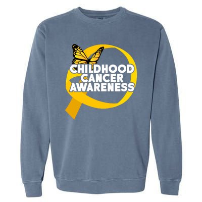 Childhood Cancer Awareness Butterfly Ribbon Garment-Dyed Sweatshirt