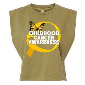 Childhood Cancer Awareness Butterfly Ribbon Garment-Dyed Women's Muscle Tee