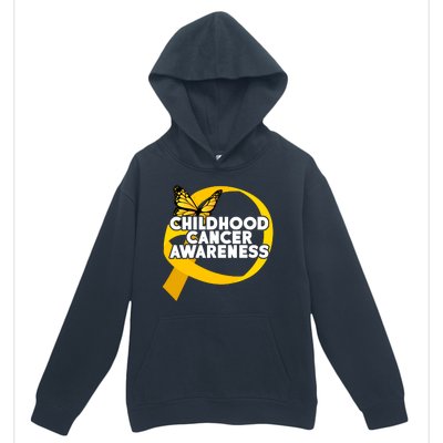 Childhood Cancer Awareness Butterfly Ribbon Urban Pullover Hoodie