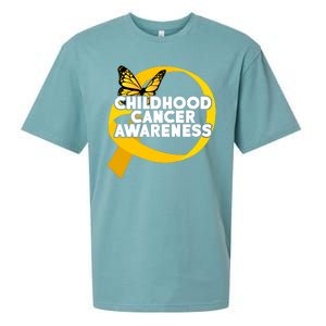 Childhood Cancer Awareness Butterfly Ribbon Sueded Cloud Jersey T-Shirt