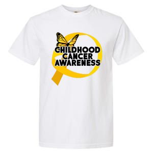 Childhood Cancer Awareness Butterfly Ribbon Garment-Dyed Heavyweight T-Shirt