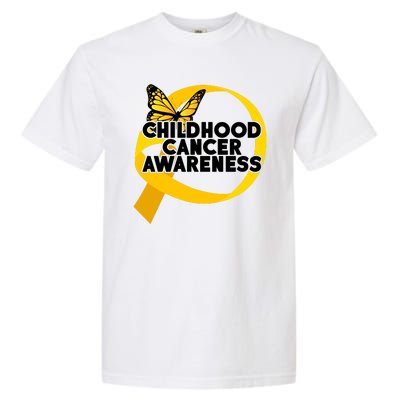 Childhood Cancer Awareness Butterfly Ribbon Garment-Dyed Heavyweight T-Shirt