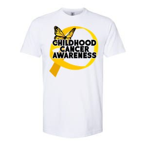 Childhood Cancer Awareness Butterfly Ribbon Softstyle CVC T-Shirt