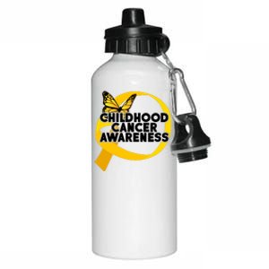 Childhood Cancer Awareness Butterfly Ribbon Aluminum Water Bottle