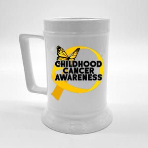 Childhood Cancer Awareness Butterfly Ribbon Beer Stein