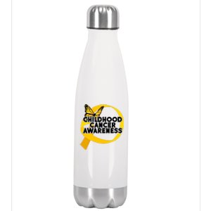 Childhood Cancer Awareness Butterfly Ribbon Stainless Steel Insulated Water Bottle