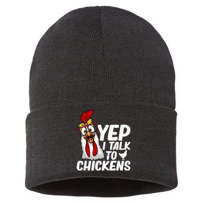 Cute Chicken Art Chicken Farmer Lovers Sustainable Knit Beanie