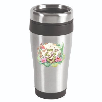Cottage Core Aesthetic Frog Playing Banjo Guitar Vintage 16oz Travel Tumbler