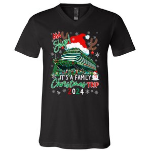 Christmas Cruise Aw Ship ItS A Family Christmas Trip 2024 V-Neck T-Shirt