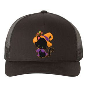 Cute Cat And Mouse Halloween Witch Yupoong Adult 5-Panel Trucker Hat