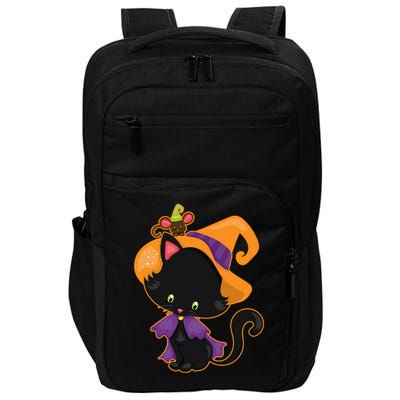 Cute Cat And Mouse Halloween Witch Impact Tech Backpack