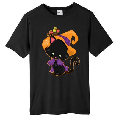 Cute Cat And Mouse Halloween Witch Tall Fusion ChromaSoft Performance T-Shirt