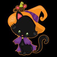 Cute Cat And Mouse Halloween Witch Flatbill Hat