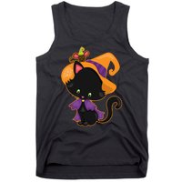 Cute Cat And Mouse Halloween Witch Tank Top