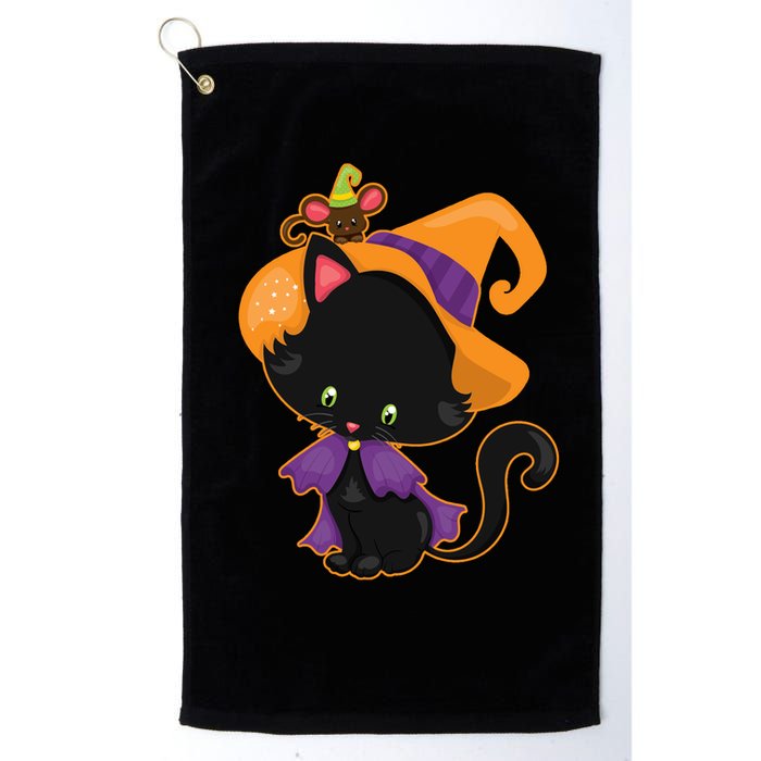 Cute Cat And Mouse Halloween Witch Golf Towel