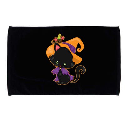 Cute Cat And Mouse Halloween Witch Microfiber Hand Towel