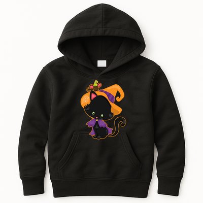 Cute Cat And Mouse Halloween Witch Kids Hoodie