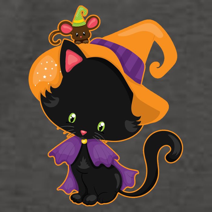 Cute Cat And Mouse Halloween Witch Vector Backpack