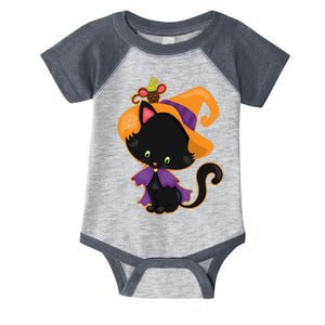 Cute Cat And Mouse Halloween Witch Infant Baby Jersey Bodysuit