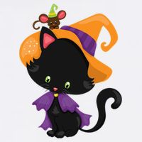 Cute Cat And Mouse Halloween Witch Garment-Dyed Sweatshirt