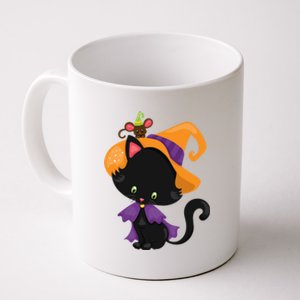 Cute Cat And Mouse Halloween Witch Coffee Mug