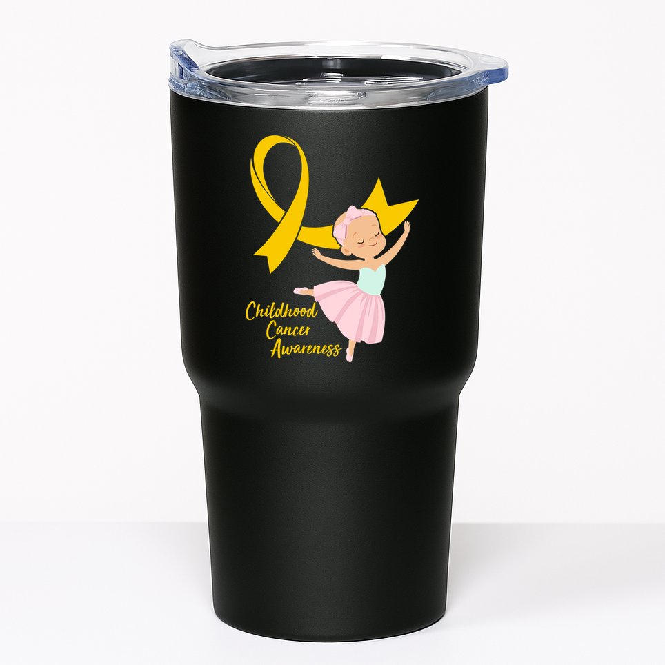 Childhood Cancer Awareness Yellow RIbbon Ballerina Tumbler
