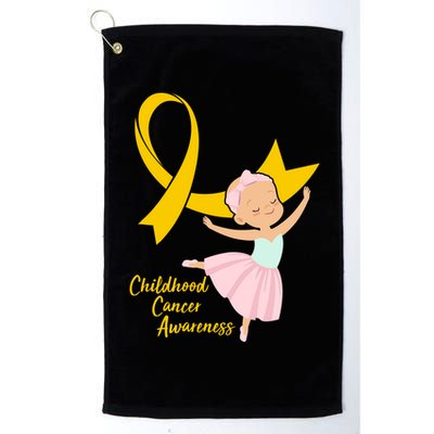 Childhood Cancer Awareness Yellow RIbbon Ballerina Golf Towel