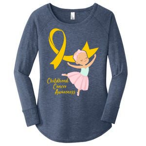 Childhood Cancer Awareness Yellow RIbbon Ballerina Women's Perfect Tri Tunic Long Sleeve Shirt