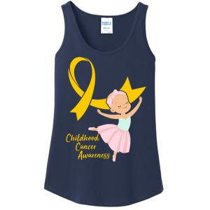 Childhood Cancer Awareness Yellow RIbbon Ballerina Ladies Essential Tank