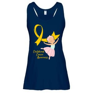 Childhood Cancer Awareness Yellow RIbbon Ballerina Ladies Essential Flowy Tank