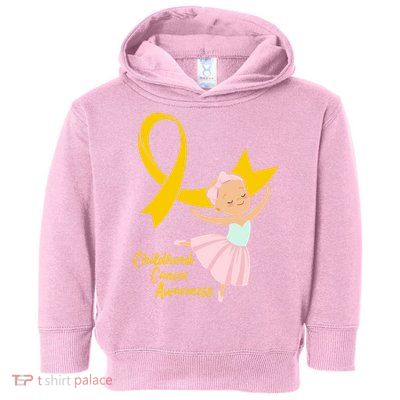 Childhood Cancer Awareness Yellow RIbbon Ballerina Toddler Hoodie