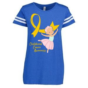 Childhood Cancer Awareness Yellow RIbbon Ballerina Enza Ladies Jersey Football T-Shirt