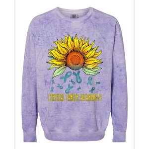 Cervical Cancer Awareness Sunflower Colorblast Crewneck Sweatshirt